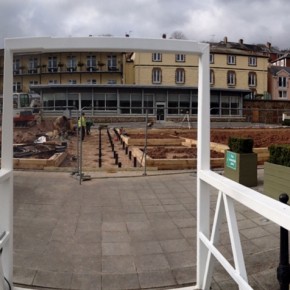 hotel car park begins its transformation into a stunning garden!